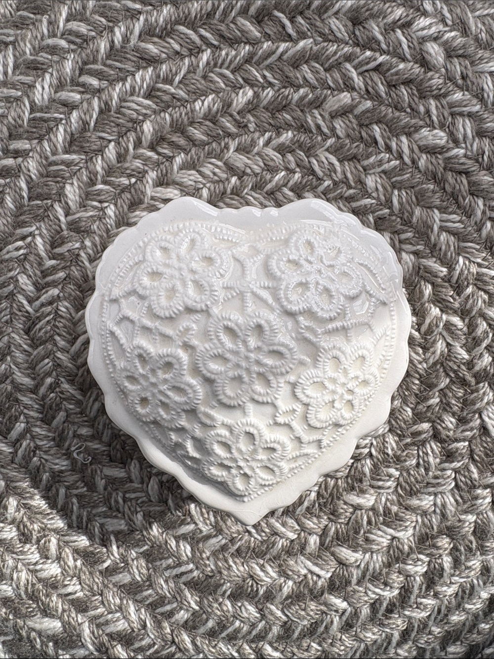 Vintage White Decorative Heart Trinket Box - Home Accents